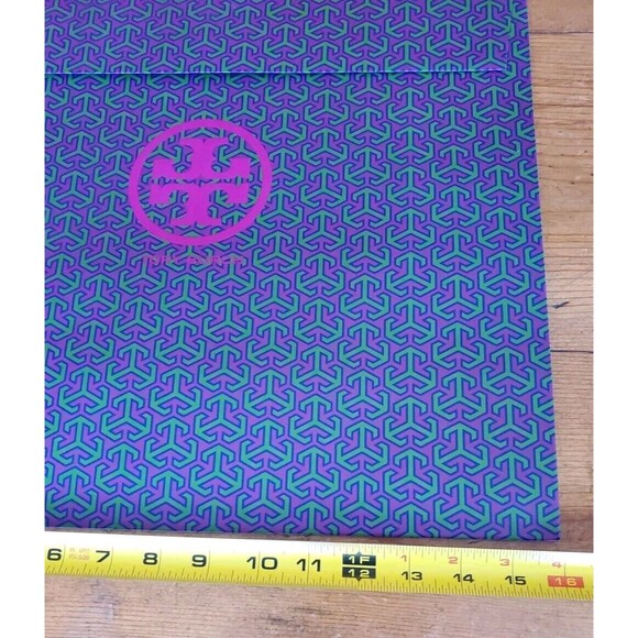 Tory Burch Large And Small Logo Purple & Green Gift Bag 16"x16"x6" 8x6.5x3.5 - Picture 3 of 8